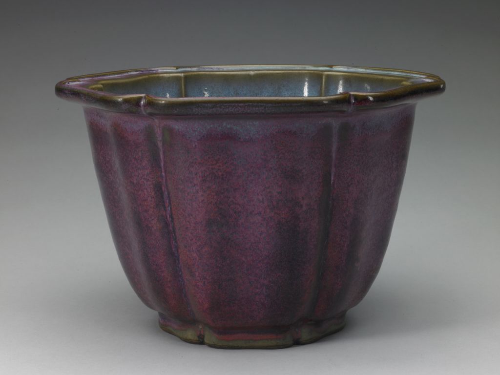 图片[1]-Junyao rose-purple glazed sunflower flowerpot-China Archive